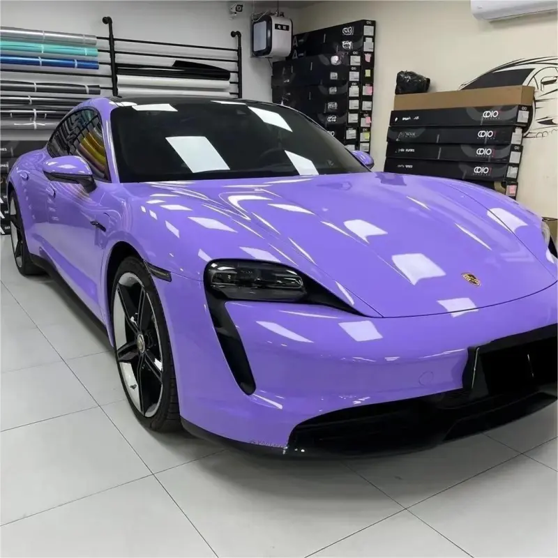 Gloss Lavender Purple Car Vinyl Wrap Tesla BMW PET