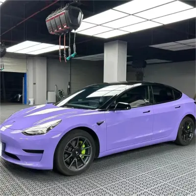 Gloss Lavender Purple Car Vinyl Wrap Tesla BMW PET  02