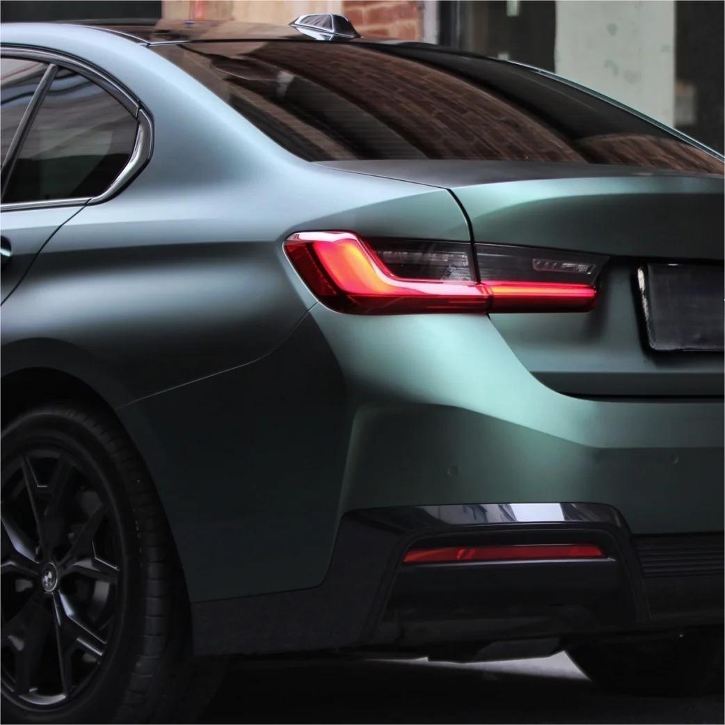 Matte Emerald Green Car Vinyl Wrap BWM I3