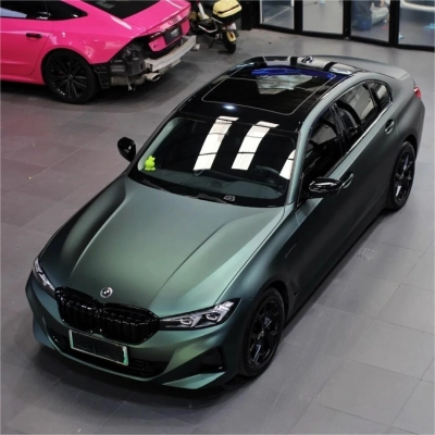 Matte Emerald Green Car Vinyl Wrap BWM I3 02