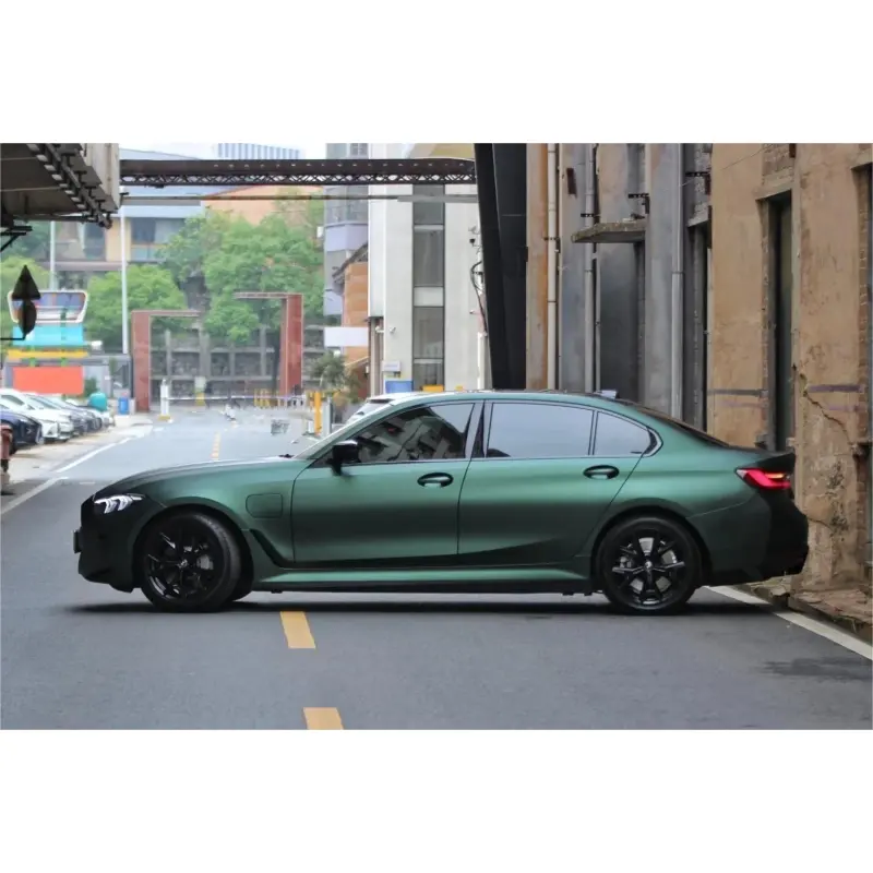 Matte Emerald Green Car Vinyl Wrap BWM I3