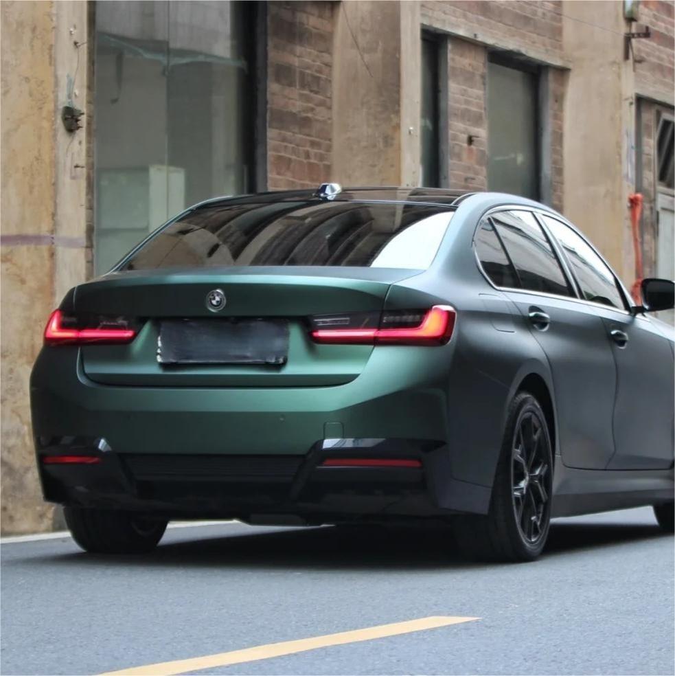 Matte Emerald Green Car Vinyl Wrap BWM I3