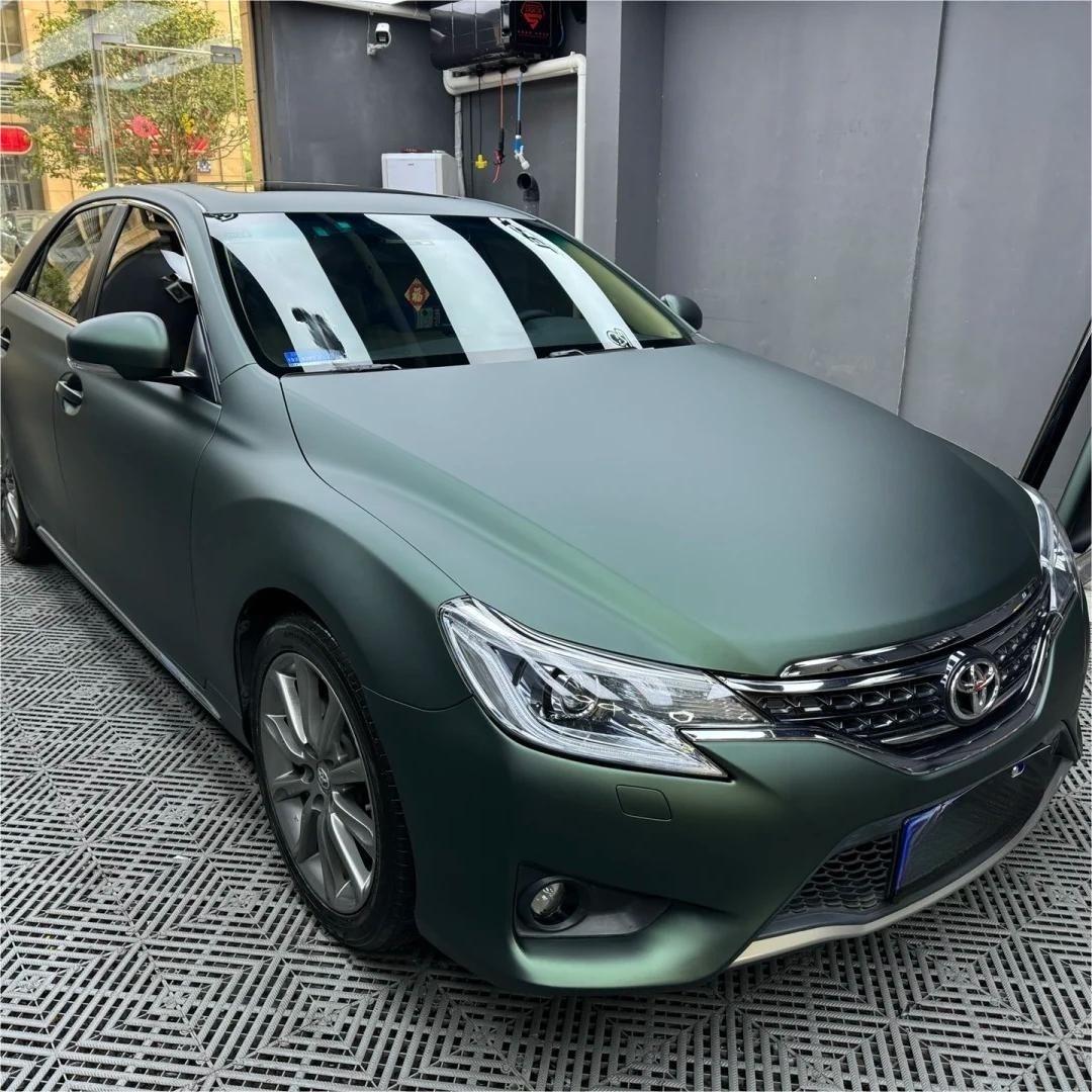 Matte Emerald Green Car Vinyl Wrap BWM I3