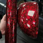 Gloss Red Forged Carbon Car Vinyl Wrap PET | Red Carbon Fiber Wrap