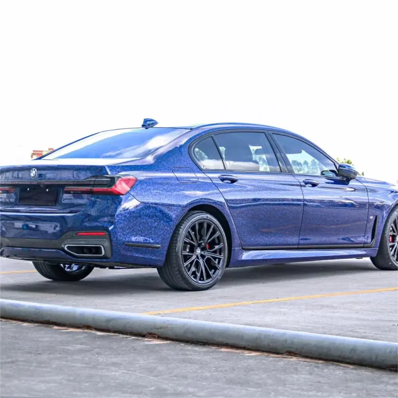 Gloss Blue Forged Carbon Fiber Car Vinyl Wrap PET 