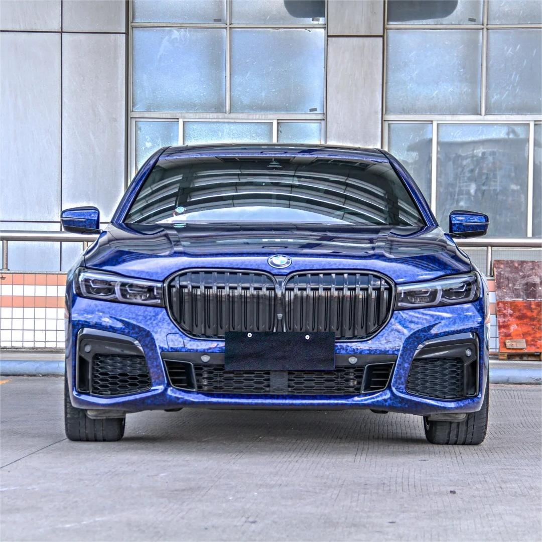 Gloss Blue Forged Carbon Fiber Car Vinyl Wrap PET 