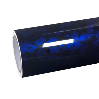 Gloss Blue Forged Carbon Fiber Car Vinyl Wrap PET  01