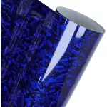 Gloss Blue Forged Carbon Fiber Car Vinyl Wrap PET 