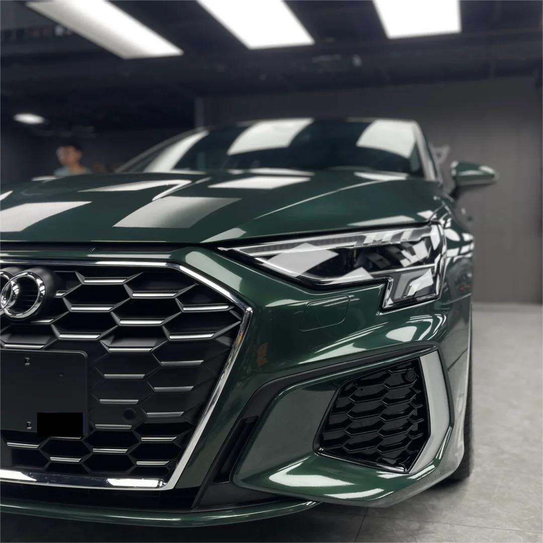 Gloss Metallic Forest Green Car Vinyl Wrap Audi