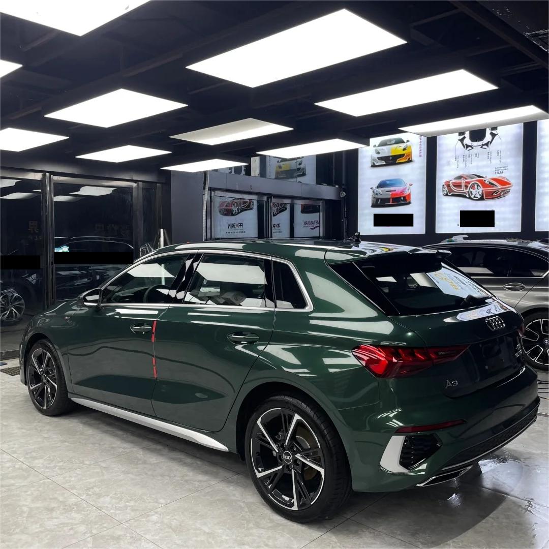 Gloss Metallic Forest Green Car Vinyl Wrap Audi