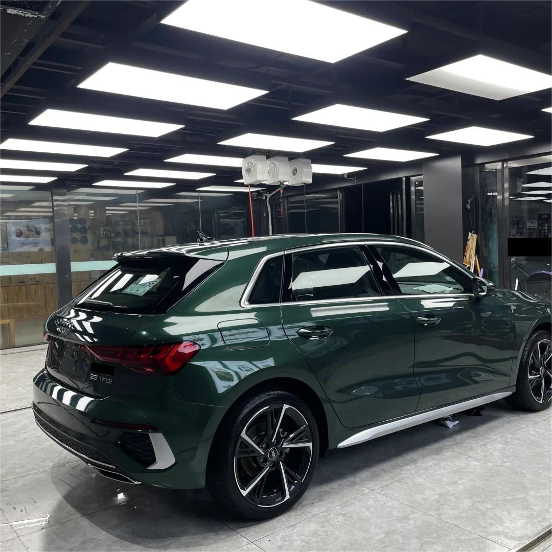 Gloss Metallic Forest Green Car Vinyl Wrap Audi