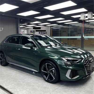 Gloss Metallic Forest Green Car Vinyl Wrap Audi 02