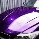 Gloss Purple Forged Carbon Fiber Car Vinyl Wrap PET 