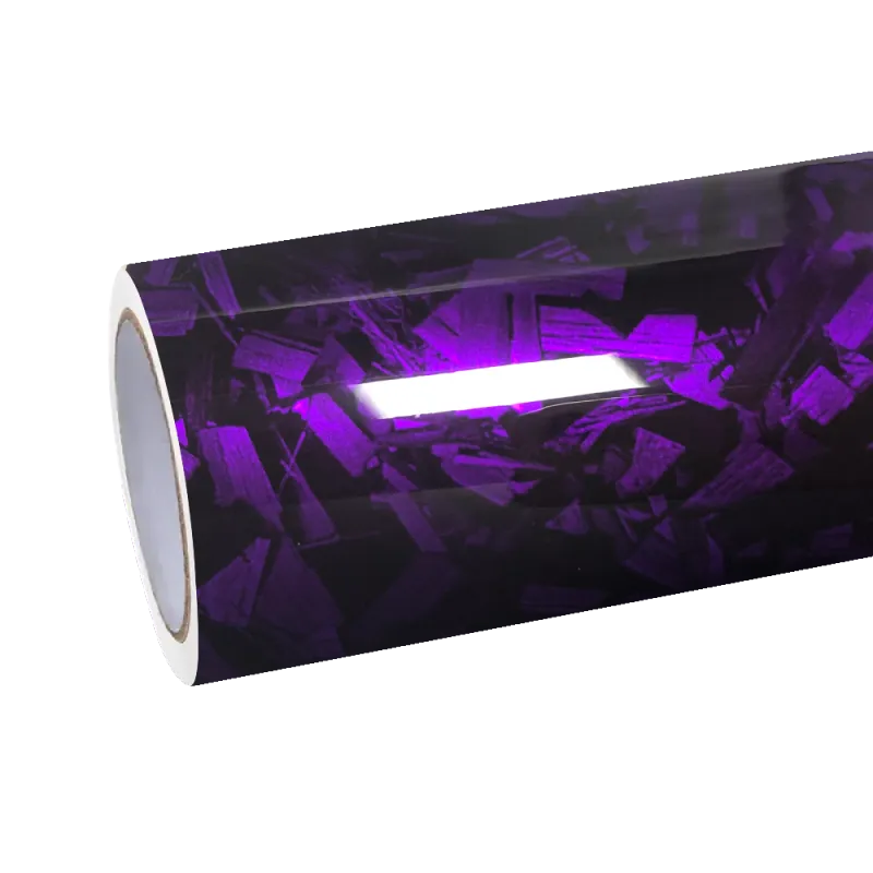 Gloss Purple Forged Carbon Fiber Car Vinyl Wrap PET 