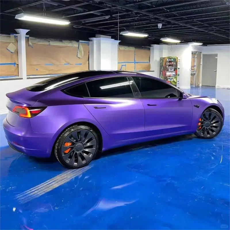 Matte Chrome Purple Car Wrap