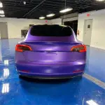 Matte Satin Chrome Purple Car Vinyl Wrap Tesla