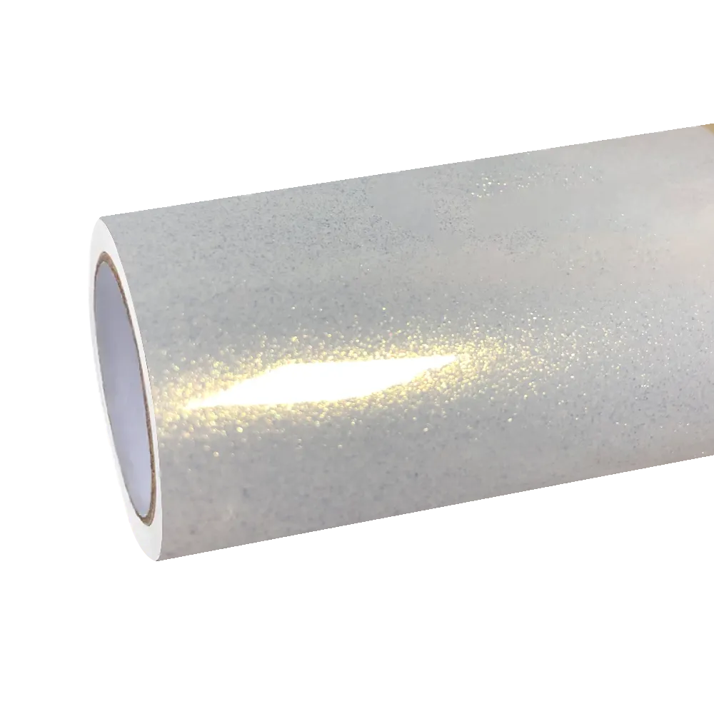 Gloss Metallic Diamond Chameleon Gold White Car Vinyl Wrap