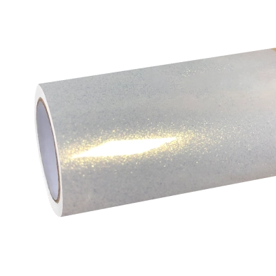 Gloss Metallic Diamond Chameleon Gold White Car Vinyl Wrap 01