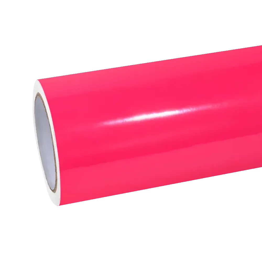 Gloss Fluorescent Pink Car Vinyl Wrap