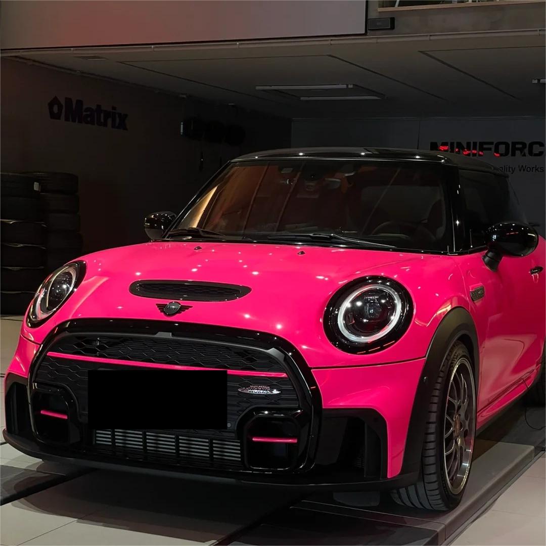 Gloss Fluorescent Pink Car Vinyl Wrap