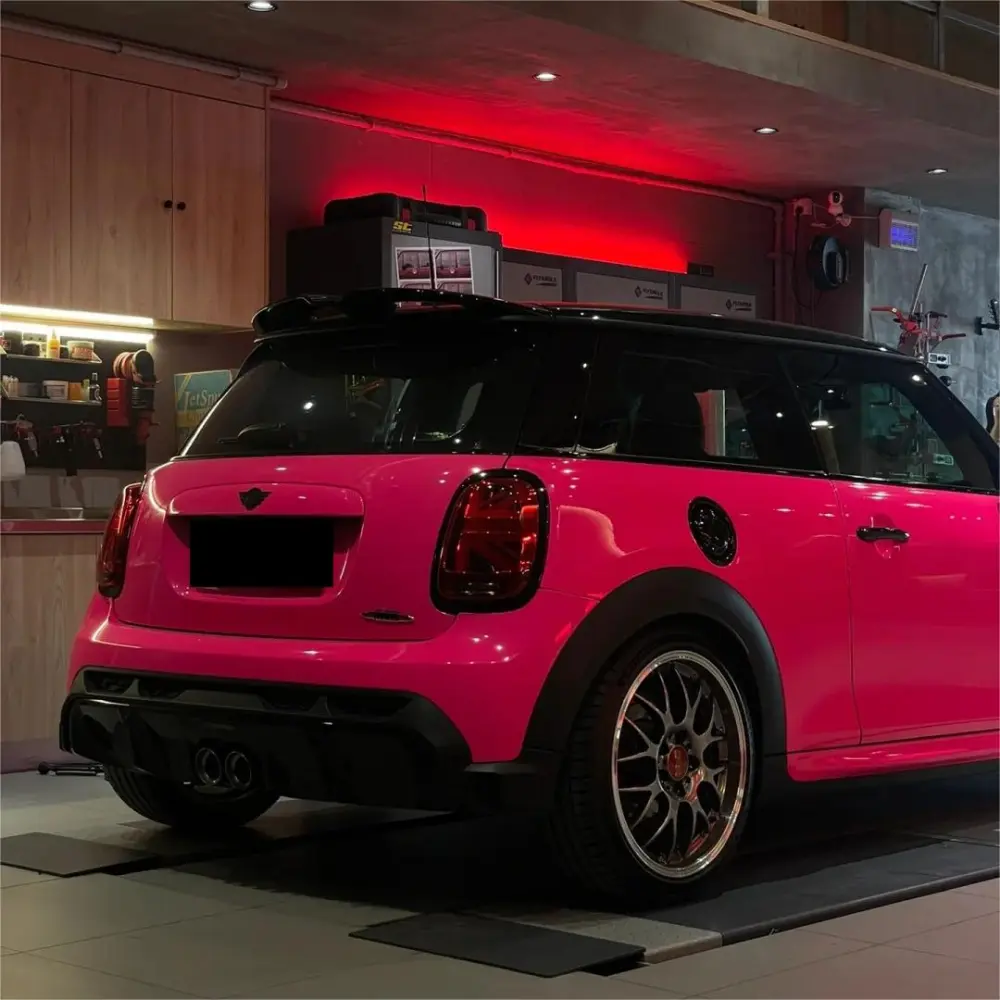 Gloss Fluorescent Pink Car Vinyl Wrap