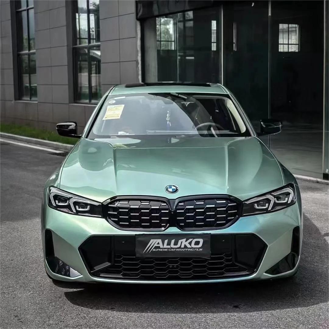 Gloss Metallic Francesca Green Car Vinyl Wrap Ferrari PET