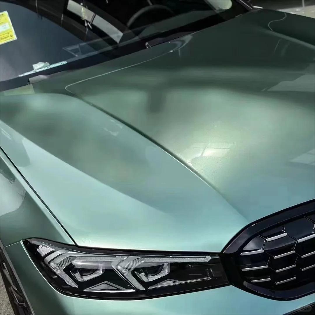 Gloss Metallic Francesca Green Car Vinyl Wrap Ferrari PET