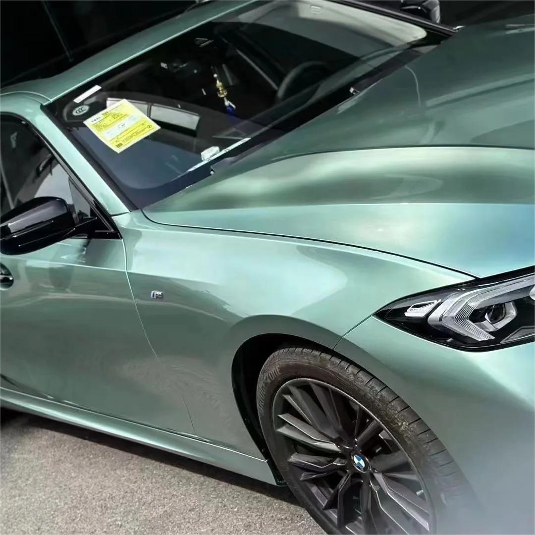 Gloss Metallic Francesca Green Car Vinyl Wrap Ferrari PET