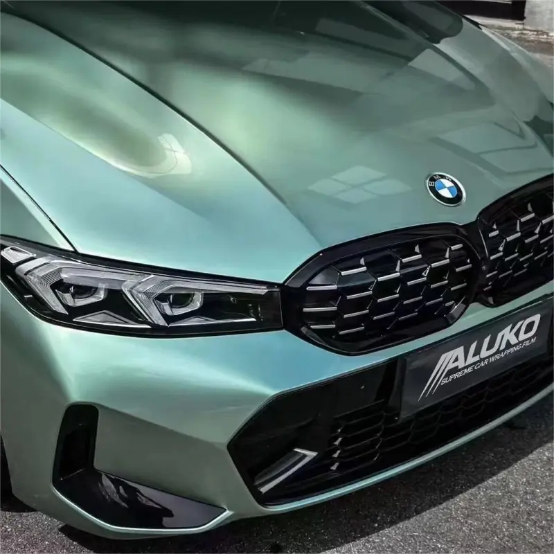 Gloss Metallic Francesca Green Car Vinyl Wrap Ferrari 