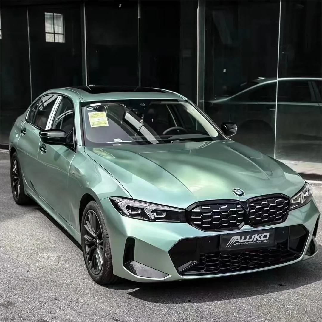 Gloss Metallic Francesca Green Car Vinyl Wrap Ferrari PET