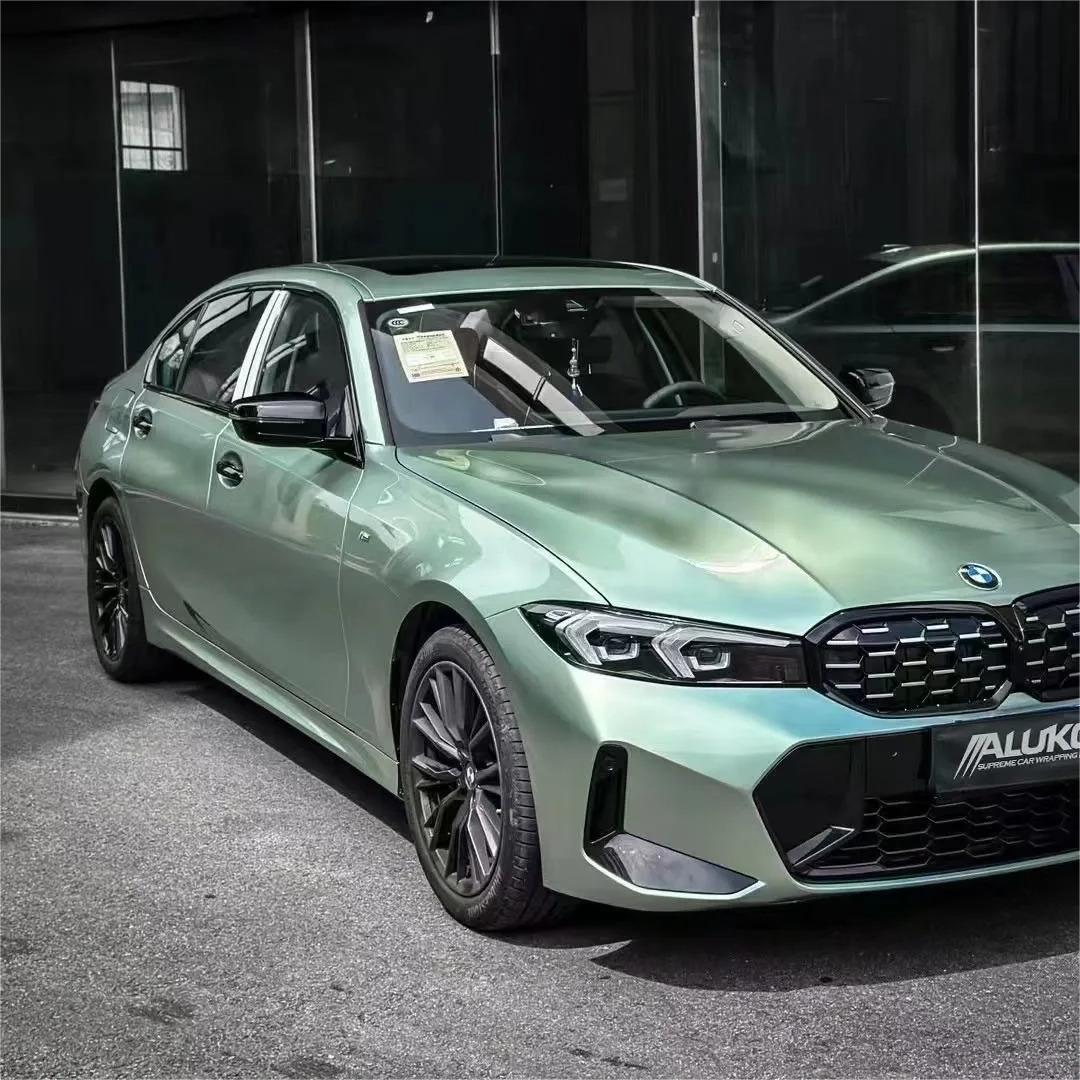 Gloss Metallic Francesca Green Car Vinyl Wrap Ferrari PET