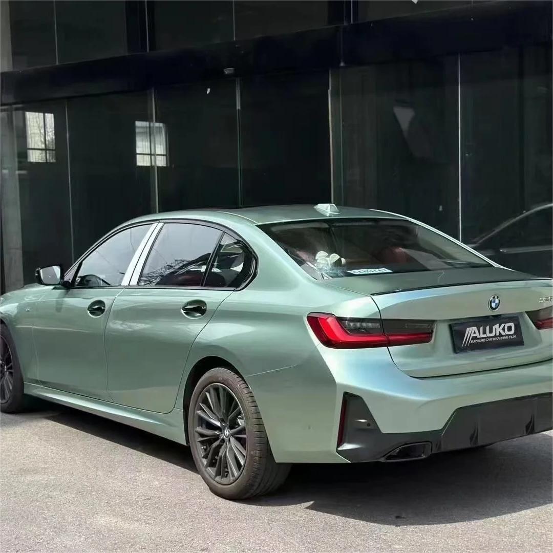 Gloss Metallic Francesca Green Car Vinyl Wrap Ferrari PET