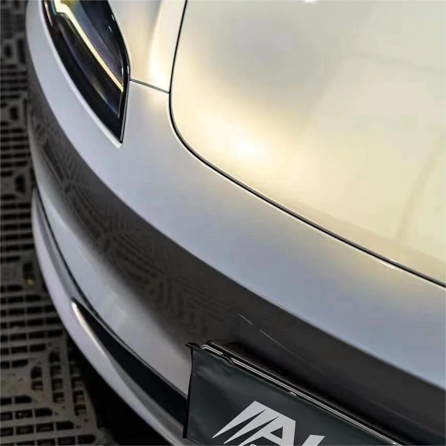 Gloss Metallic Gold Grey Car Vinyl Wrap 