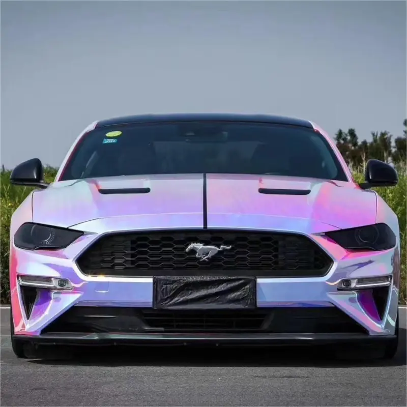 Gloss White Holographic Chrome Laser Car Vinyl Wrap