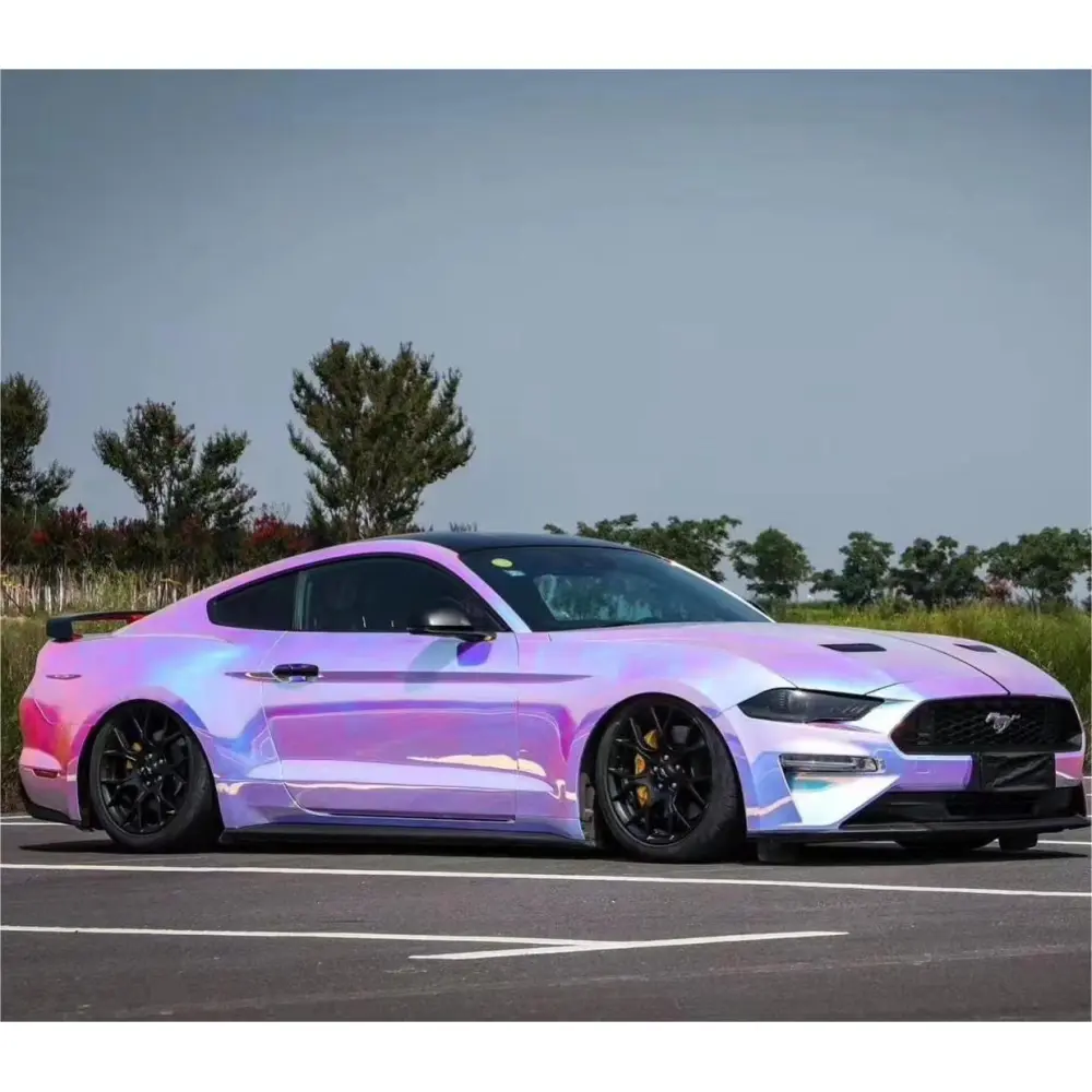 Gloss White Holographic Chrome Laser Car Vinyl Wrap