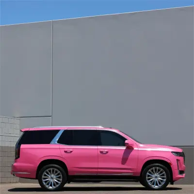 Gloss Metallic Sparkle Glitter Pink Car Vinyl Wrap 02