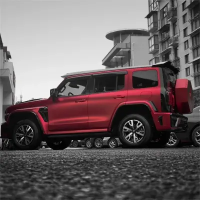 Matte Chrome Metallic Romance Red Car Vinyl Wrap PET 02