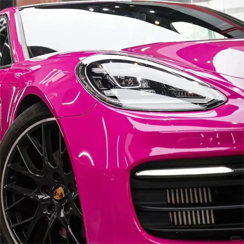 Gloss Crystal Rose Red Car Vinyl Wrap PET