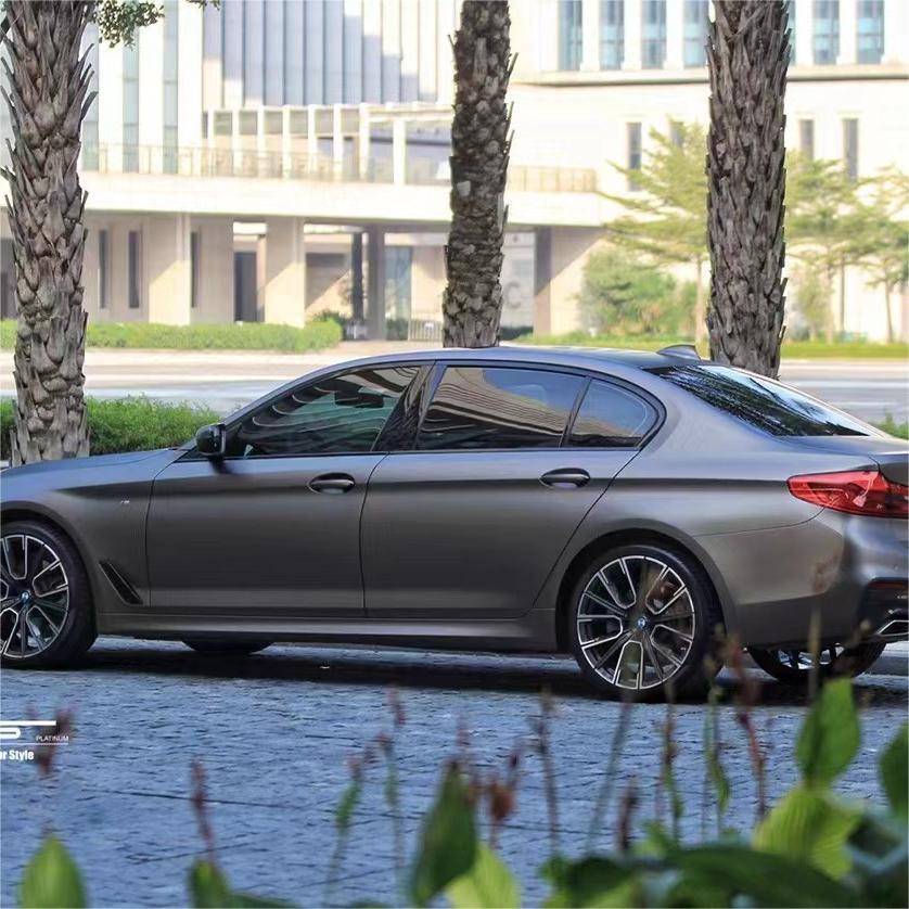 Matte Metallic Satin Charcoal Grey Car Vinyl Wrap PET