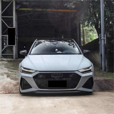 Matte Satin Battleship Grey Car Vinyl Wrap | Ultimate Flat Battleship Grey wrap PET 02
