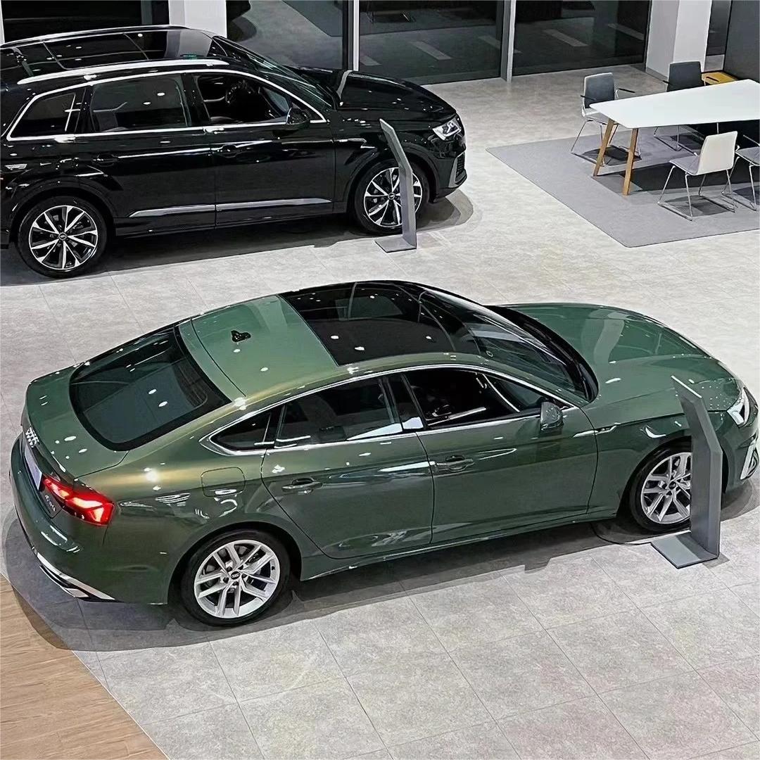 Gloss Metallic Olive Green Car Vinyl Wrap PET