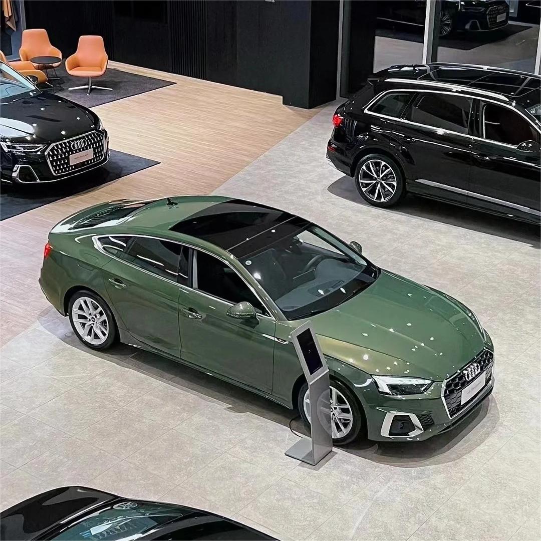 Gloss Metallic Olive Green Car Vinyl Wrap PET