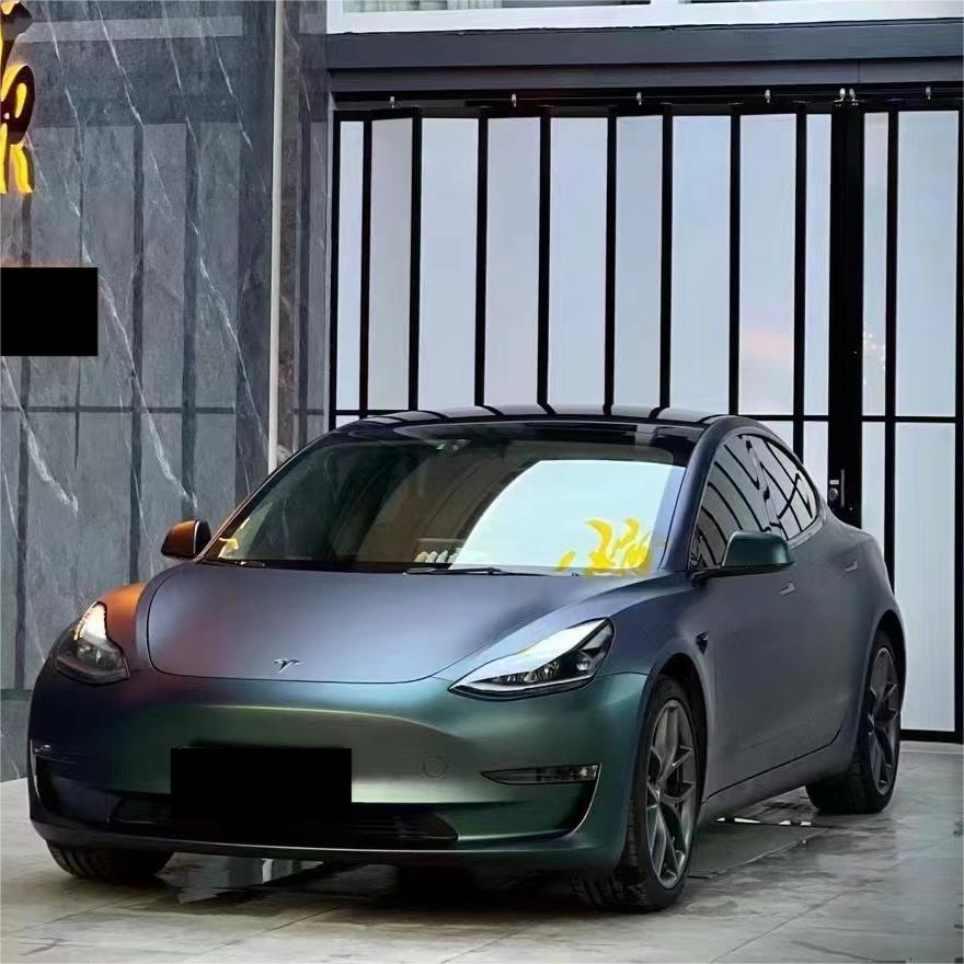 Matte Diamond Aurora Green Car Vinyl Wrap