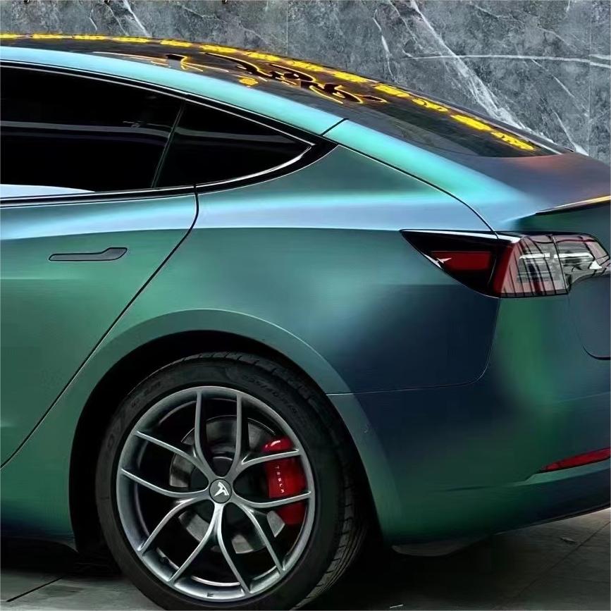 Matte Diamond Aurora Green Car Vinyl Wrap
