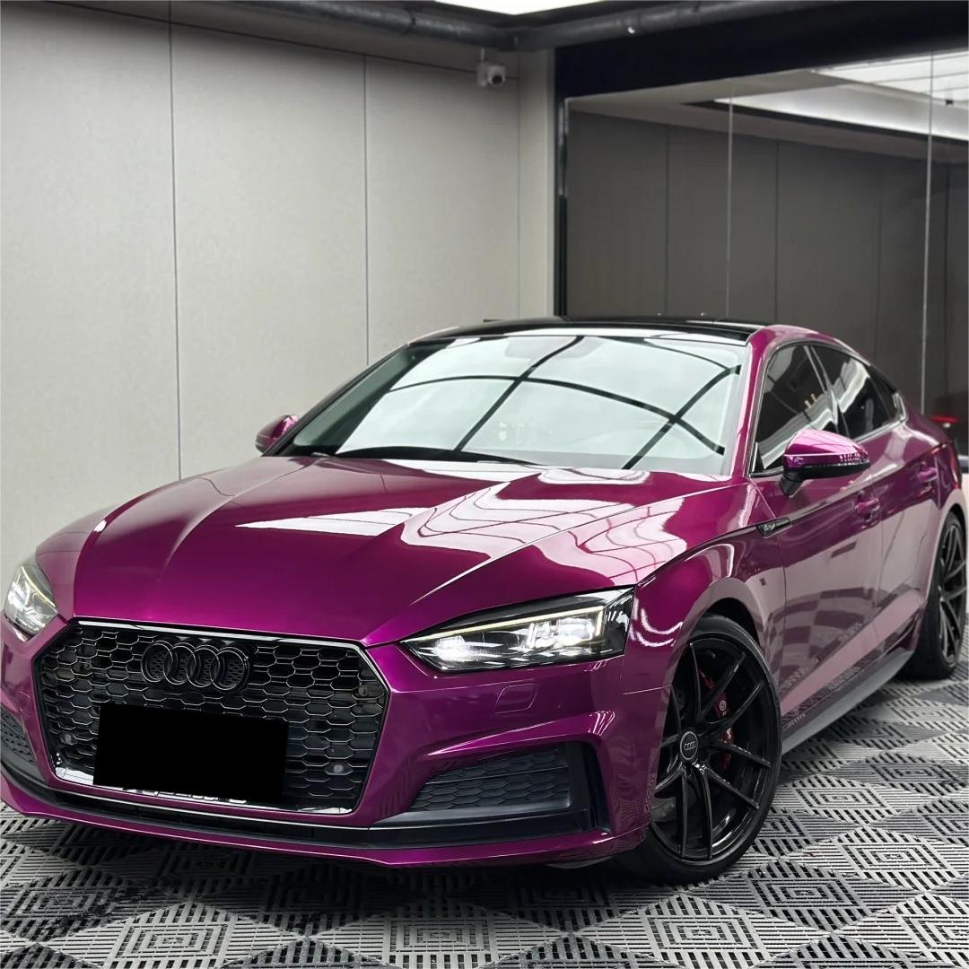 Gloss Metallic Candy Purple Car Vinyl Wrap PET
