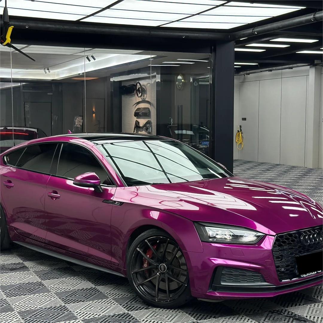 Gloss Metallic Candy Purple Car Vinyl Wrap PET
