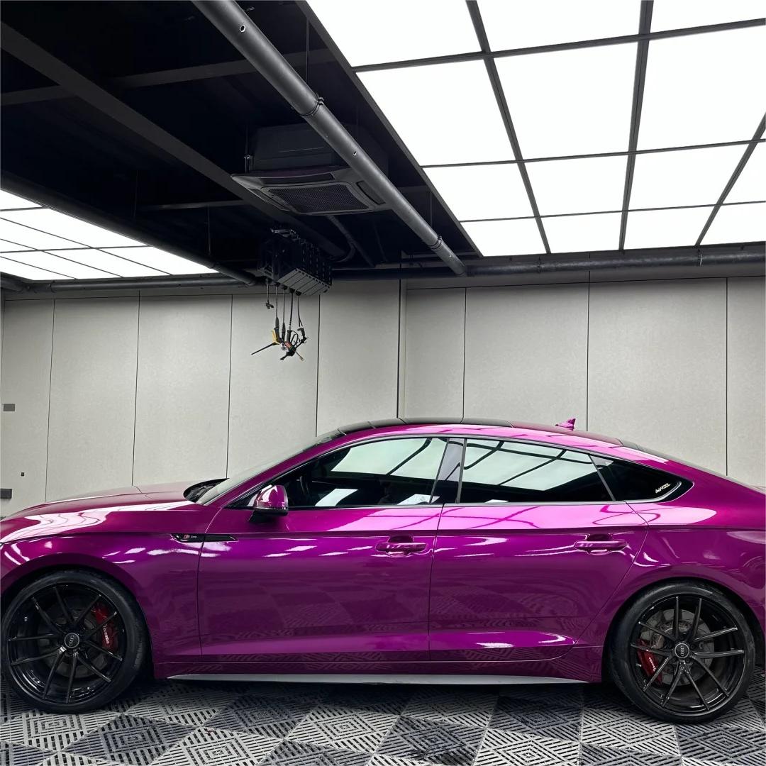 Gloss Metallic Candy Purple Car Vinyl Wrap PET