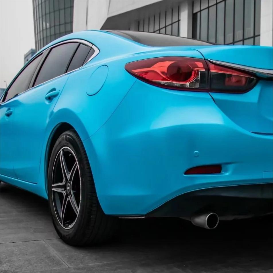 Matte Metallic Sky Blue Car Vinyl Wrap 