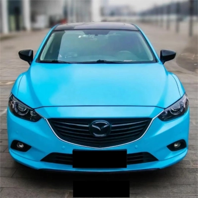 Matte Metallic Sky Blue Car Vinyl Wrap  02