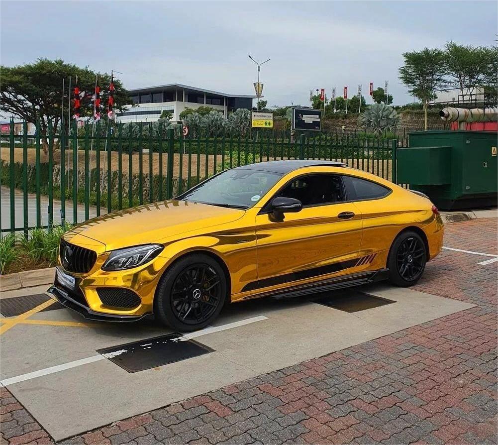 Gloss Mirror Chrome Gold Car Vinyl Wrap 